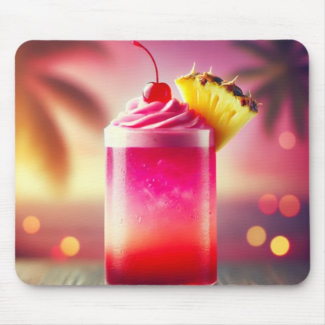 Cherry Pineapple Drink Mouse Pad (Front)
