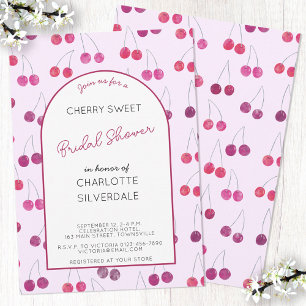 Cherry Pink Bridal Shower Invitation