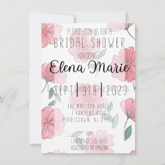 Cherry-Pink Floral Invitation