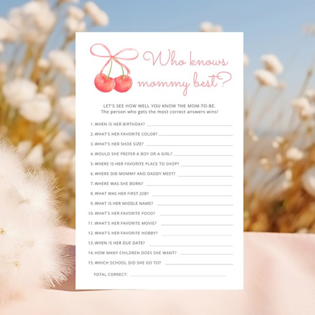 Cherry Pink Ribbon Who Knows Mummy Best Game (Creator Uploaded)