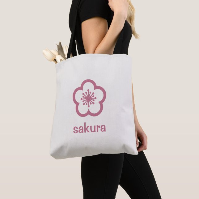 Cherry Pink Sakura Blossom - Neutral Tote Bag (Close Up)
