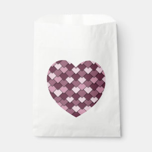 Cherry Pink Square and Diamond heart Favour Bags