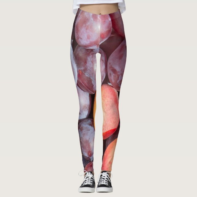 Cherry plum background leggings (Front)