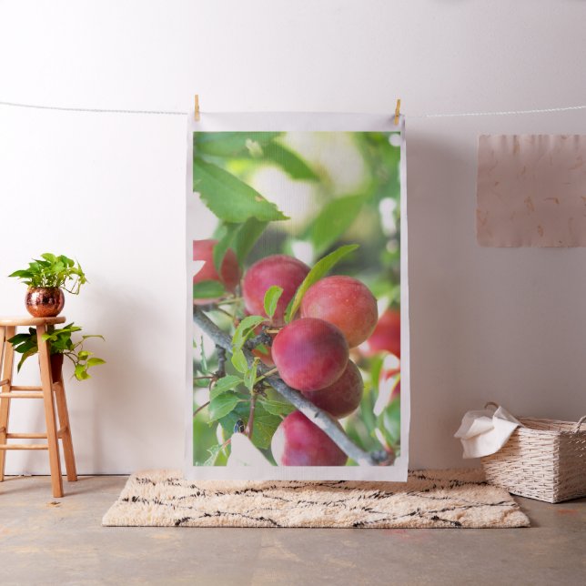 Cherry plum on branch fabric (In Situ)