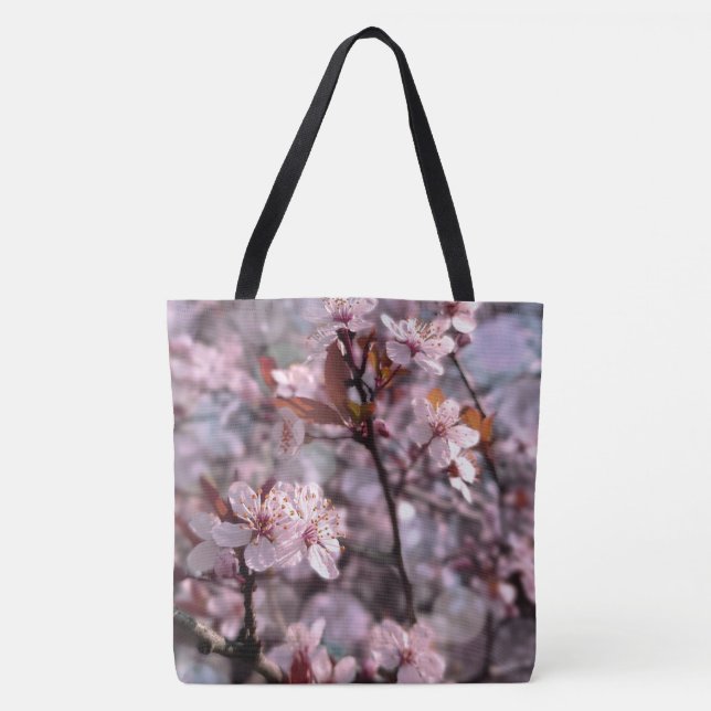 Cherry Plum Tree Pink Tote Bag (Front)