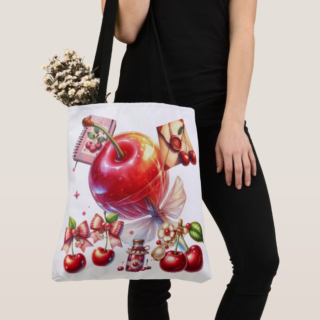 Cherry Pop Tote Bag (Close Up)