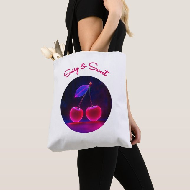 Cherry Power – Fierce & Fun Tote Bag (Close Up)
