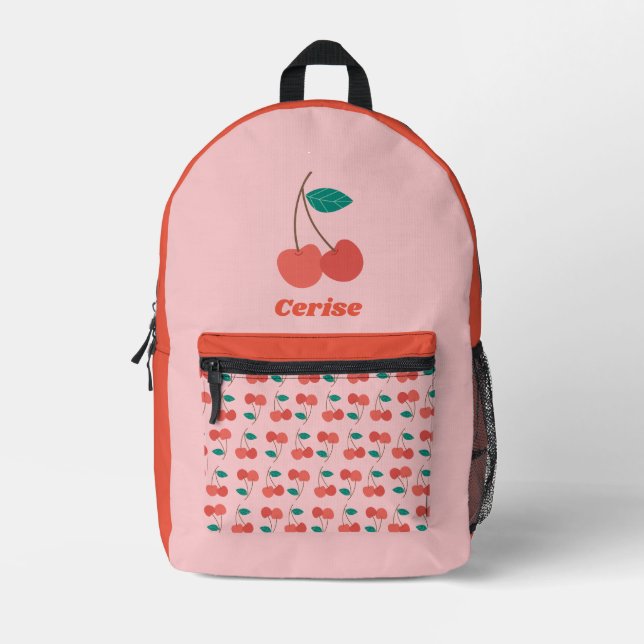 Cherry Printed Backpack (Front)
