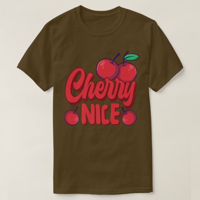 Cherry Pun Vegetarian Vegan Cherry Nice Fruits  T-Shirt (Design Front)