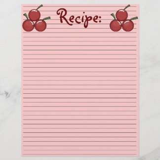Cherry Recipe Paper