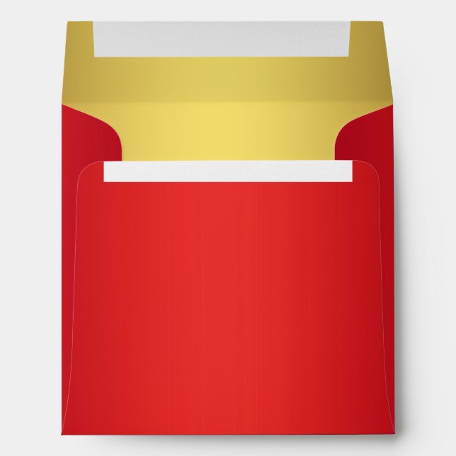 Cherry Red and Gold Linen Envelopes (Back (Bottom))
