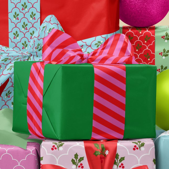 Cherry Red and Hot Pink Stripe Satin Ribbon (Creator Uploaded)