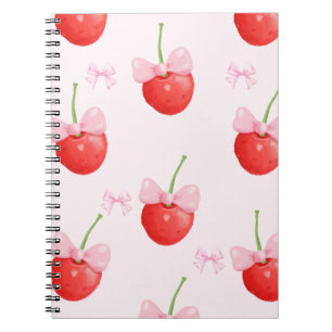 cherry red and pink back to school notebook