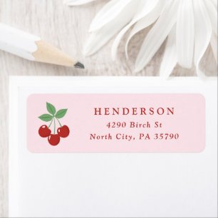Cherry Red and Pink Return Address