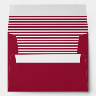 Cherry Red and White Striped Envelopes