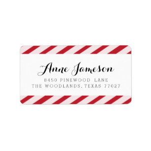 Cherry Red Carnival Stripes Address Labels