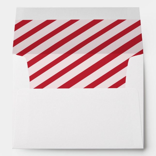 Cherry Red Carnival Stripes Lined Envelopes (Back (Bottom))