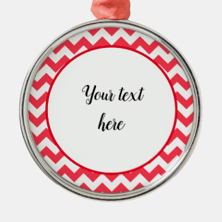 Cherry Red Chevron Zigzag Metal Tree Decoration