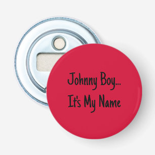 Cherry Red D2042D Solid Colour Design Button Bottle Opener