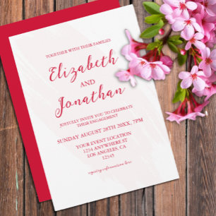 Cherry Red Engagement Party Invitation