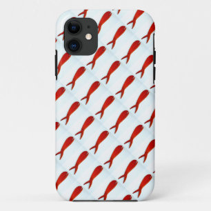 cherry red fish school on white pattern Case-Mate iPhone case