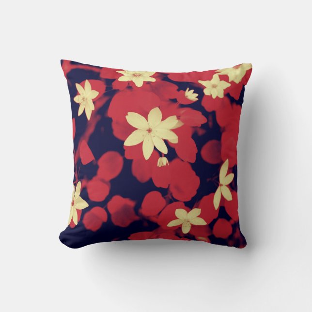 Cherry Red Flowers Pillow (Front)