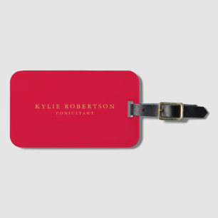 Cherry Red & Gold Colours Professional Trendy Plai Luggage Tag