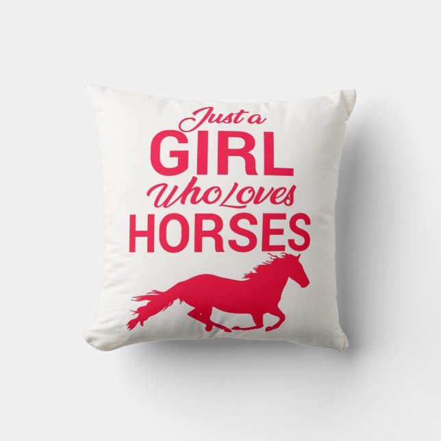 Cherry Red Just A Girl Who Loves Horses   Cushion (Front)
