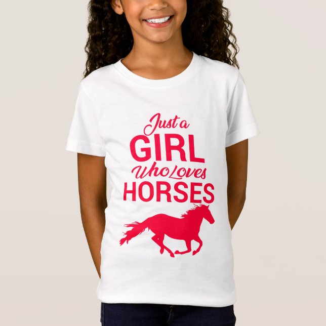 Cherry Red Just A Girl Who Loves Horses T-Shirt (Front)