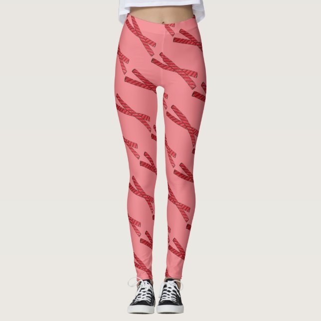 Cherry Red Liquorice Whips Liquorice Twist Candy Leggings (Front)