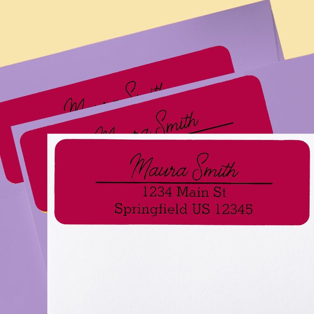 Cherry red minimalist return address label (Creator Uploaded)