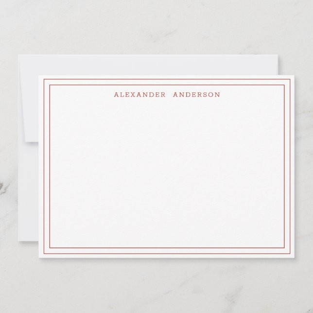 Cherry Red Modern Professional Double Border  Card (Front)