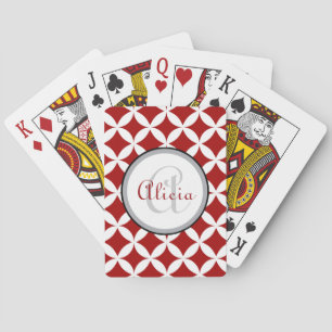 Cherry Red Nico Print Playing Cards