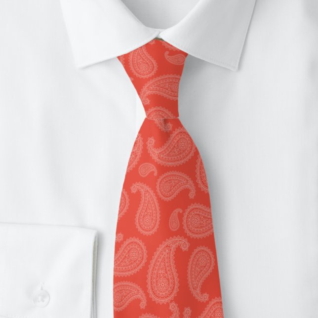 Cherry Red Paisley Tie (Creator Uploaded)