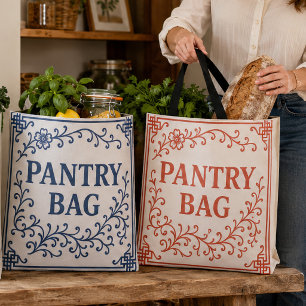 "CHERRY-RED" PANTRY BAG CHINOISERIE TOTE
