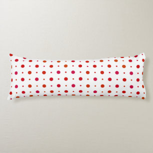 Cherry Red Polka dots on white Body Cushion