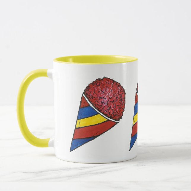 Cherry Red Shaved Ice Snocone Sno Cone Summer Food Mug (Left)