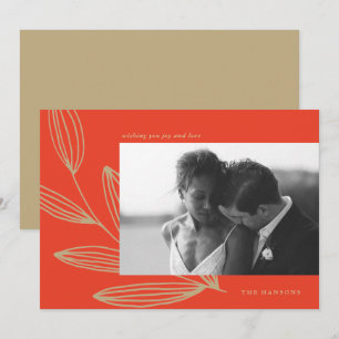 Cherry Red Sprout Photo Holiday Card