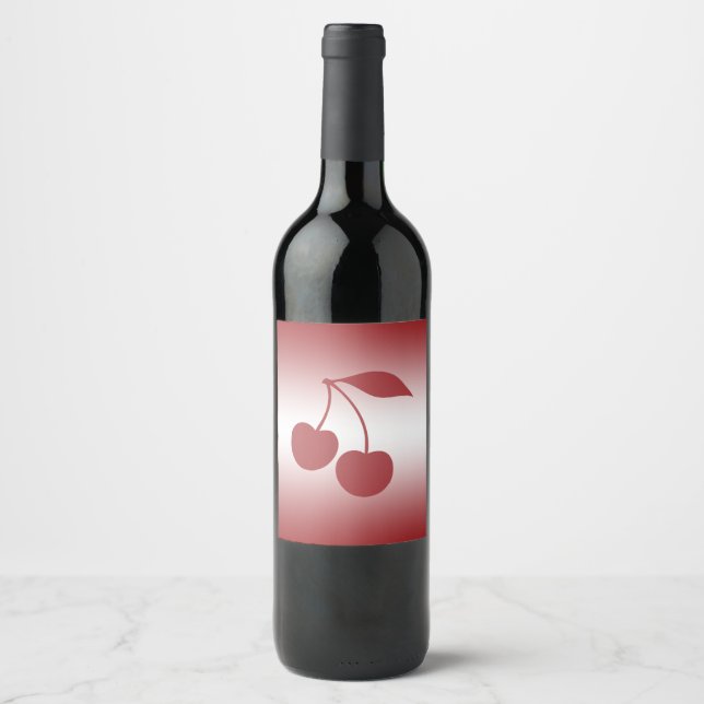 Cherry red to white gradient wine label (Front)
