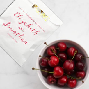 Cherry Red Wedding Favour Bags