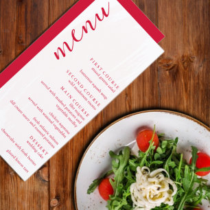 Cherry Red Wedding Menu