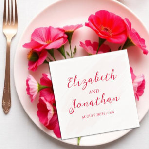 Cherry Red Wedding Napkin