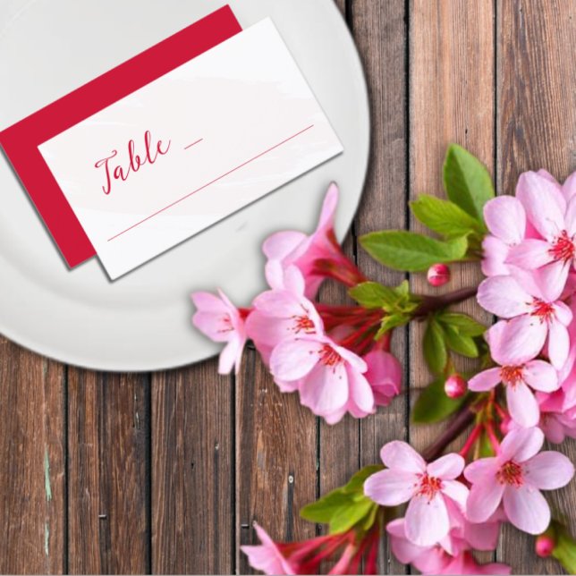 Cherry Red Wedding Place Card (Creator Uploaded)
