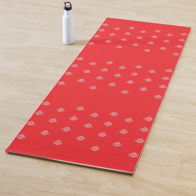 Cherry Red with Mandalas Yoga Mat (In Situ)