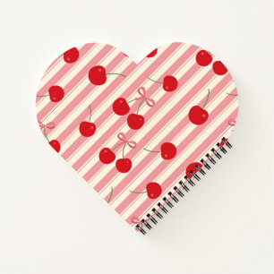 Cherry Ribbon Stripe Notebook