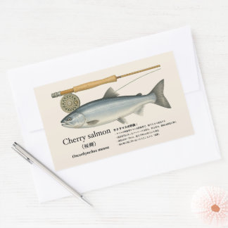 Cherry Salmon (Oncorhynchus maso – Japanese Rectangular Sticker