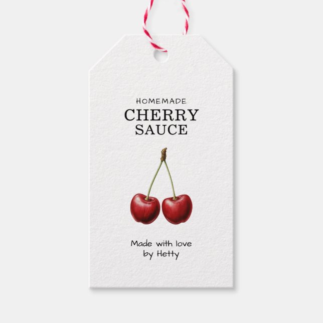 Cherry sauce label for your homemade recipes! (Front)