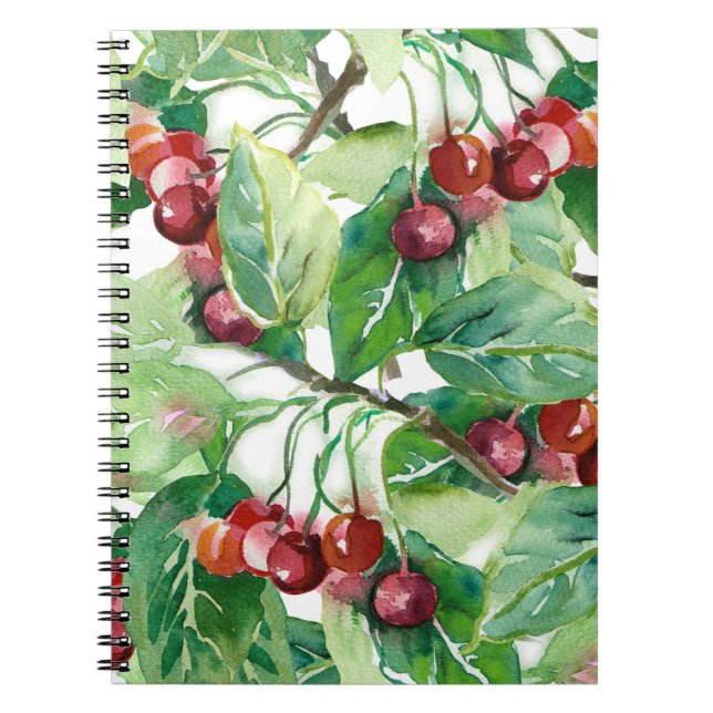 Cherry Seamless Pattern Notebook (Front)