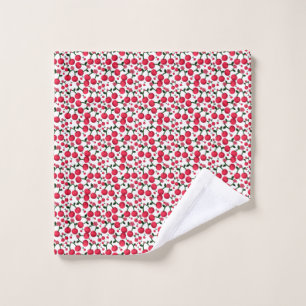 Cherry Seamless Pattern, Red Fruit Pattern, Cute C Wash Cloth