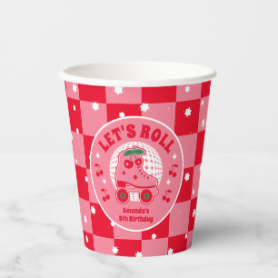 Cherry Skates Retro Roller Skating Birthday Paper Cups
